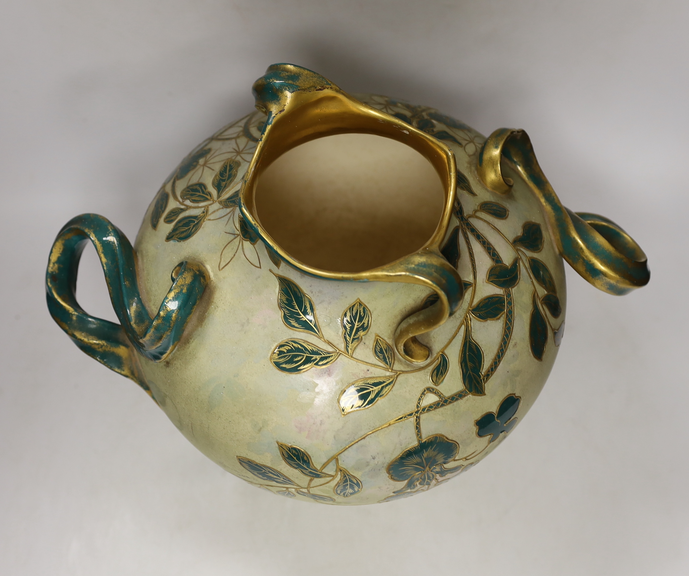 A Royal Bonn Art Nouveau pottery vase, 29cm high